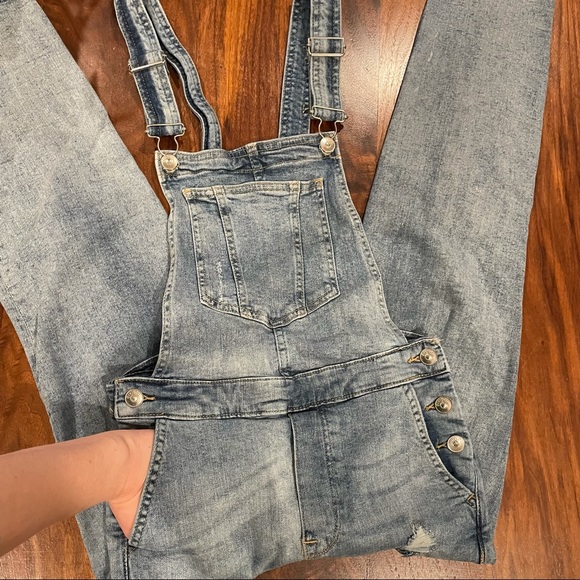 Distressed Denim Dungarees - Picture 3 of 3